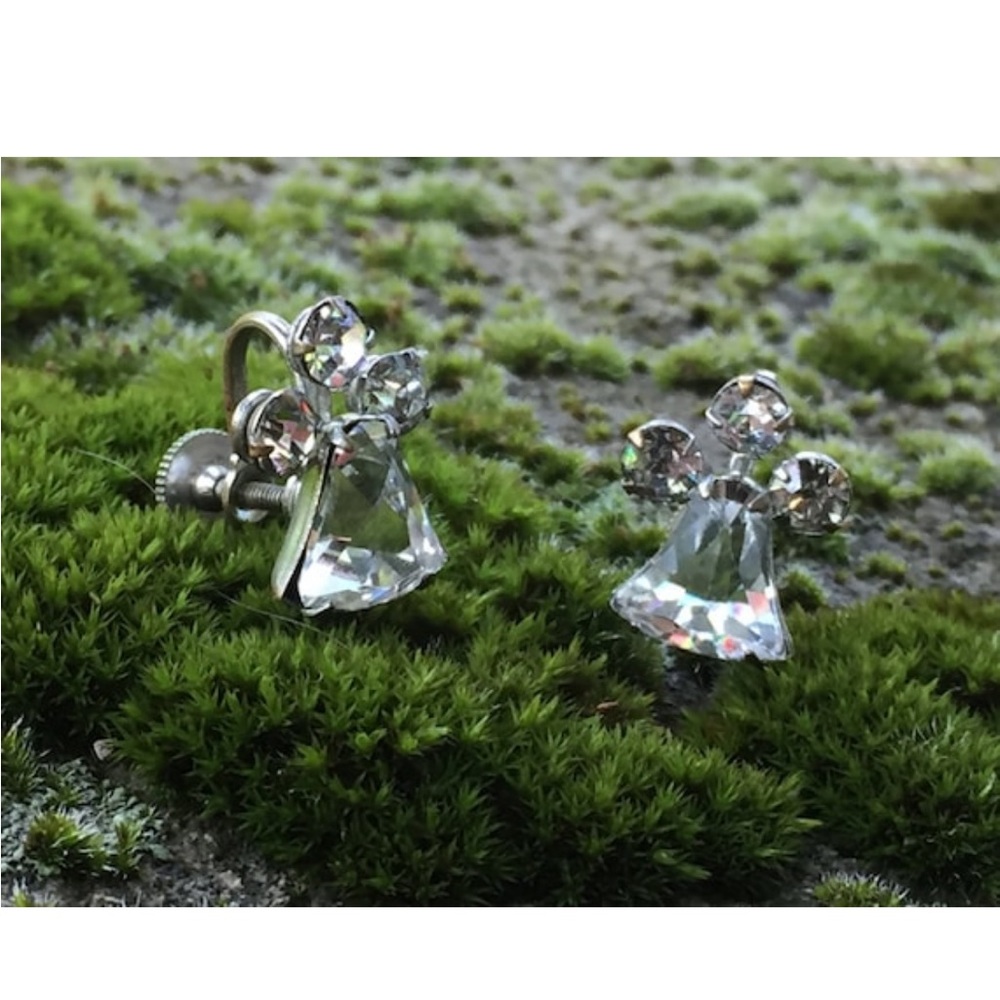 🖤VTG 50’s Classic Rhinestone Screw Back Earrings
